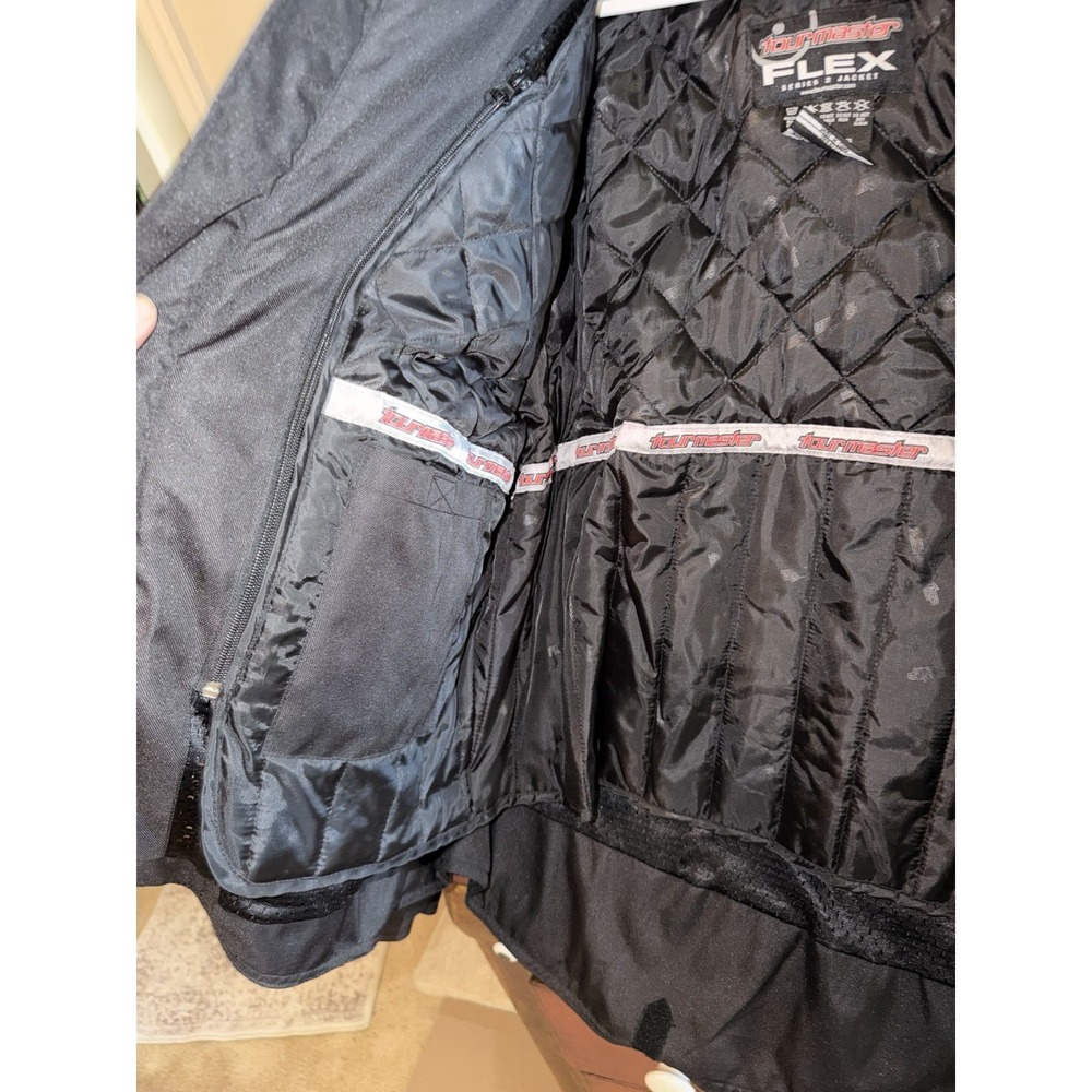 Tour master Flex 2 Motorcycle Jacket Men's XXL 48 Black Mesh W/ Quilted Liner - Picture 3 of 5